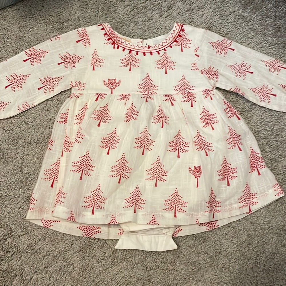The Almirah 6-12M Embroidered Christmas Tree Dress
